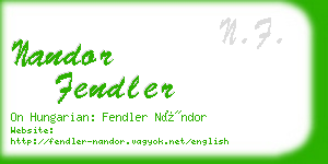 nandor fendler business card